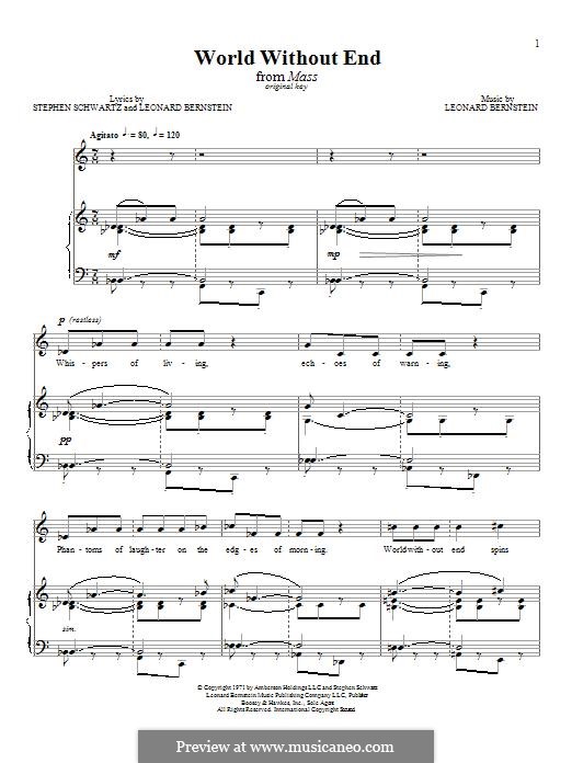 World without End: Für Stimme und Klavier (oder Gitarre) by Leonard Bernstein