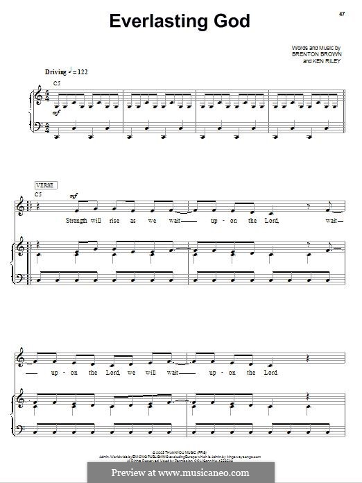 Everlasting God: Für Stimme und Klavier (oder Gitarre) by Brenton Brown, Ken Riley