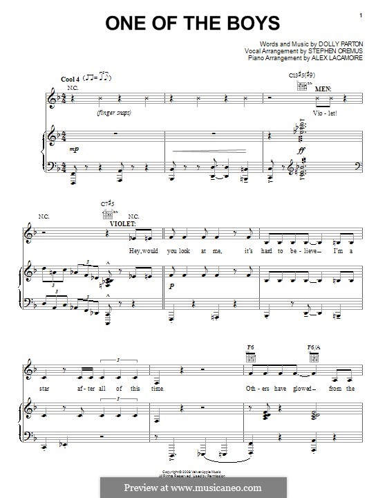 One of the Boys: Für Stimme und Klavier (oder Gitarre) by Dolly Parton