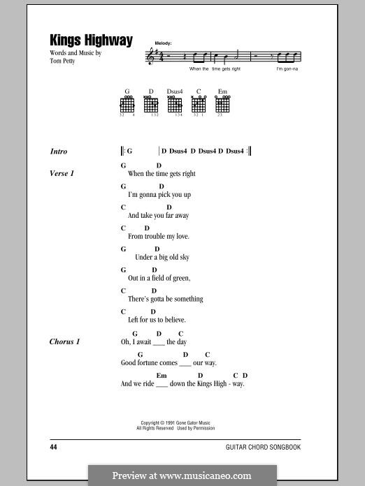 Kings Highway (Tom Petty and The Heartbreakers): Text und Akkorde by Tom Petty