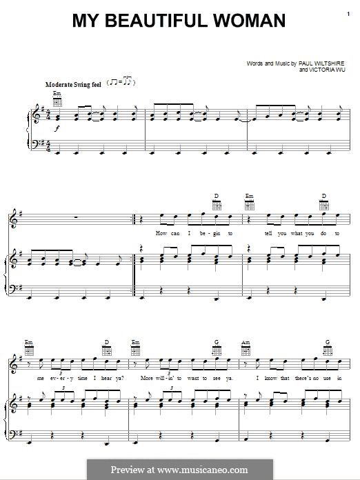 My Beautiful Woman (Backstreet Boys): Für Stimme und Klavier (oder Gitarre) by Paul Wiltshire, Victoria Wu