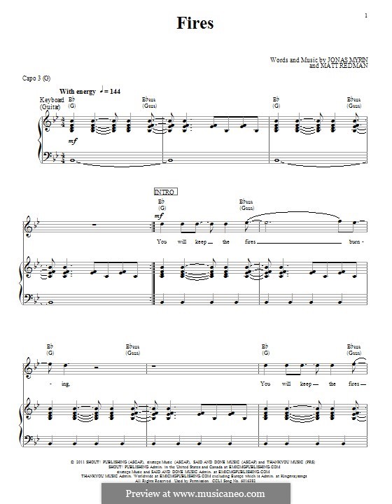 Fires: Für Stimme und Klavier (oder Gitarre) by Jonas Myrin, Matt Redman