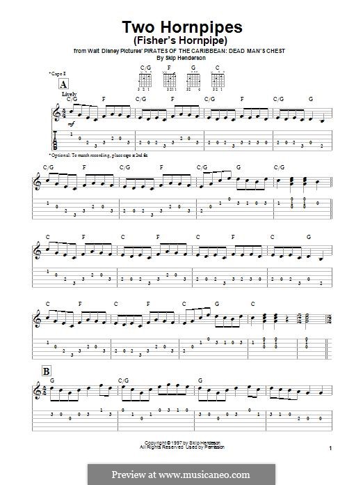 Two Hornpipes (Fisher's Hornpipe): Für Gitarre mit Tabulatur by Skip Henderson