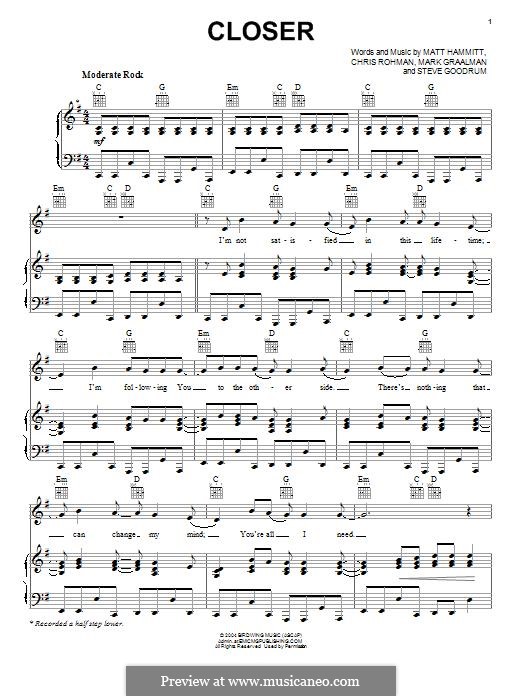 Closer (Sanctus Real) von C. Rohman, M. Hammitt, M. Graalman, S ...