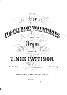 Five Concluding Voluntaries: Five Concluding Voluntaries by Thomas Mee Pattison