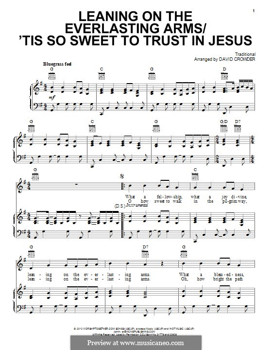 Leaning on the Everlasting Arms / 'Tis So Sweet to Trust in Jesus: Für Stimme und Klavier (oder Gitarre) by folklore