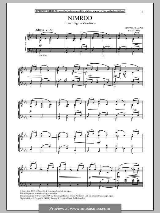 Variation Nr.9 'Nimrod': Für Klavier by Edward Elgar