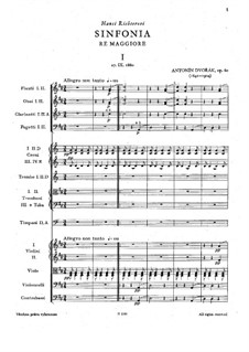 Sinfonie Nr.6 in D-Dur, B.112 Op.60: Teil I by Antonín Dvořák