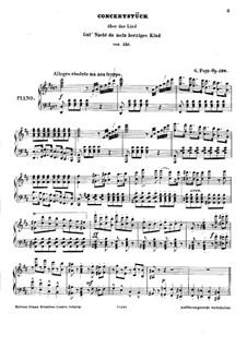 Konzertstück für Flöte und Klavier über 'Gut' Nacht du mein herziges Kind' von Abt, Op.198: Partitur by Wilhelm Popp