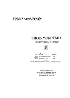 Drei Stücke für Violine und Klavier: Nr.2 Humoreske by Franz von Vecsey