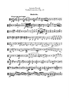 Konzert für Violine und Orchester in a-Moll, B.108 Op.53: Violastimme by Antonín Dvořák