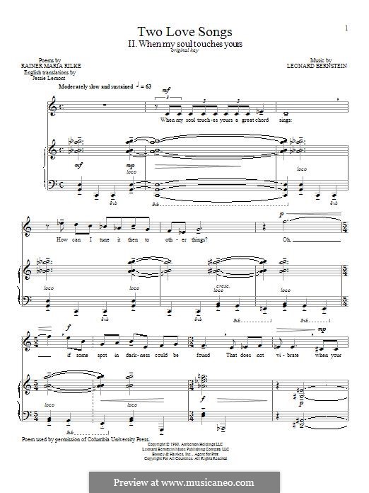 When My Soul Touches Yours: Für Stimme und Klavier by Leonard Bernstein