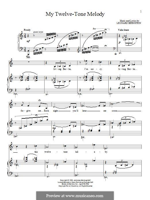 My TwelveTone Melody von L. Bernstein Noten auf MusicaNeo
