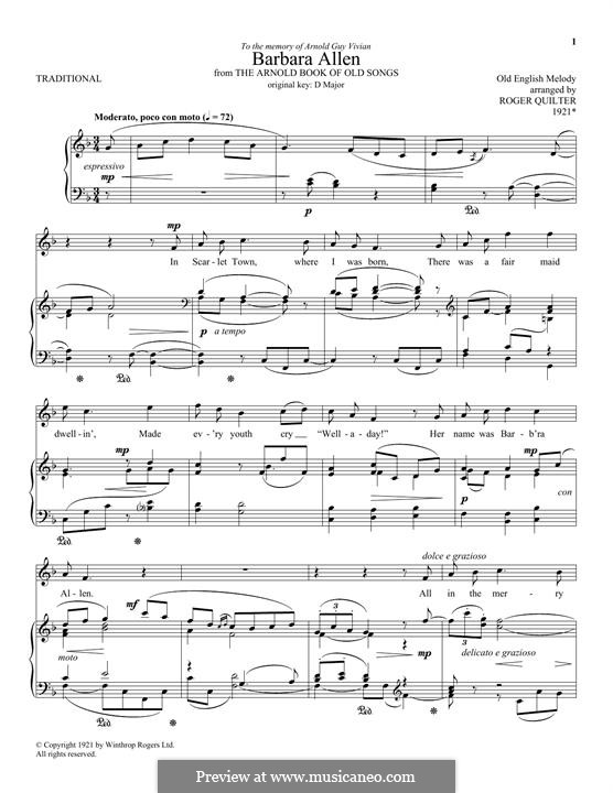 Barbara Allen: Für Stimme und Klavier by folklore