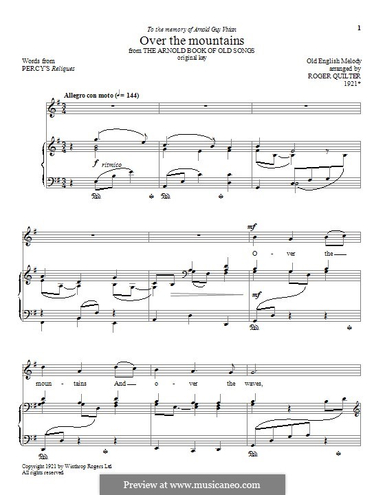 Over the Mountains: Für Stimme und Klavier by folklore