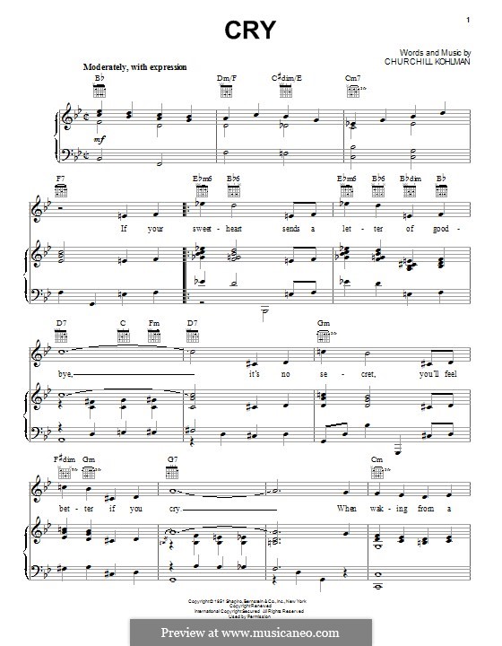 Cry: Für Stimme und Klavier (oder Gitarre) by Churchill Kohlman