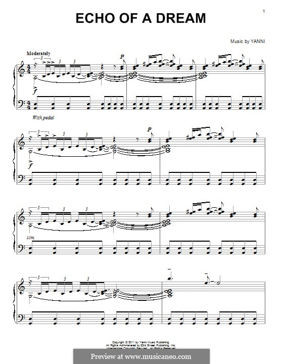 Echo of a Dream: Für Klavier by Yanni