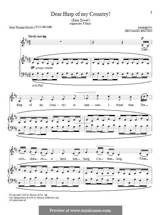 Dear Harp of my Country!: Für Stimme und Klavier by folklore