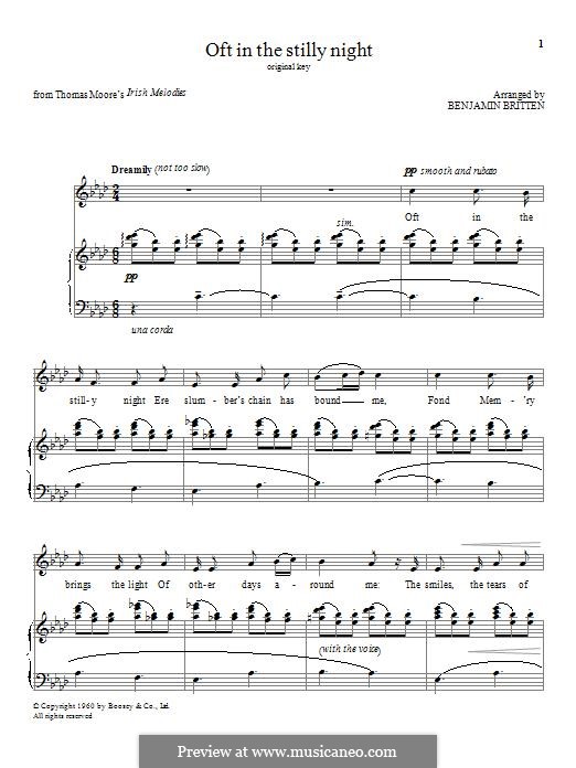 Oft in the Stilly Night: Für Stimme und Klavier by folklore