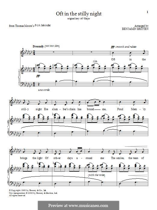 Oft in the Stilly Night: Für Stimme und Klavier by folklore