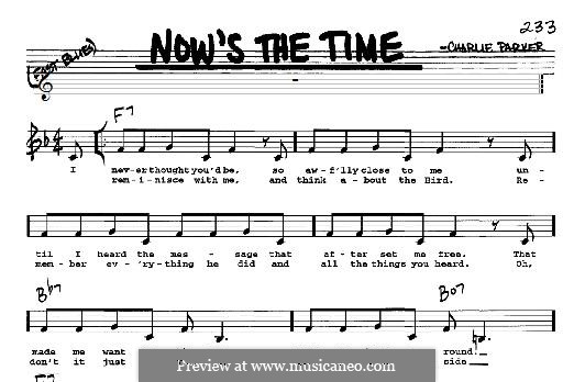 Now's the Time: For any instrument by Charlie Parker