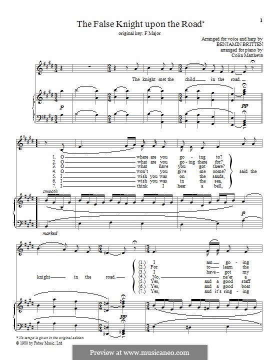 The False Knight upon the Road von folklore Noten auf MusicaNeo