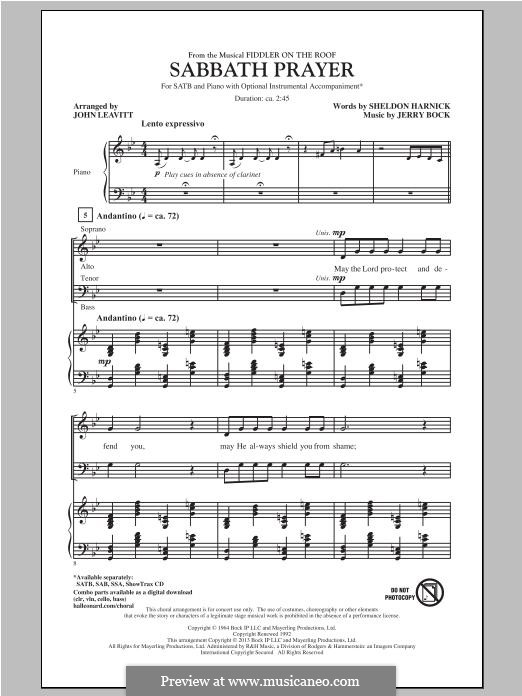 Sabbath Prayer: Für gemischten Chor by Jerry Bock