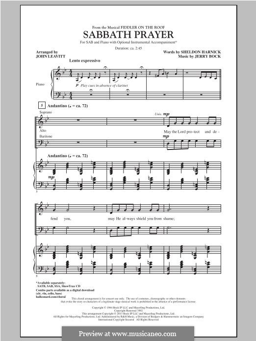 Sabbath Prayer: Für gemischten Chor by Jerry Bock