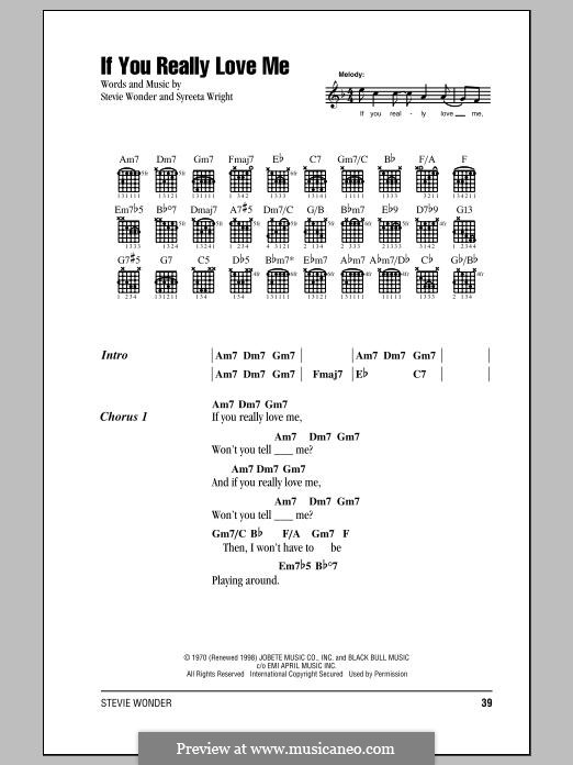 If You Really Love Me: Text und Akkorde by Stevie Wonder
