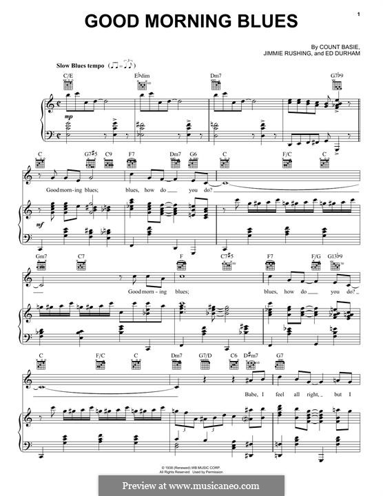 Good Morning Blues: Für Stimme und Klavier (oder Gitarre) by Count Basie, Eddie Durham, Jim Rushing