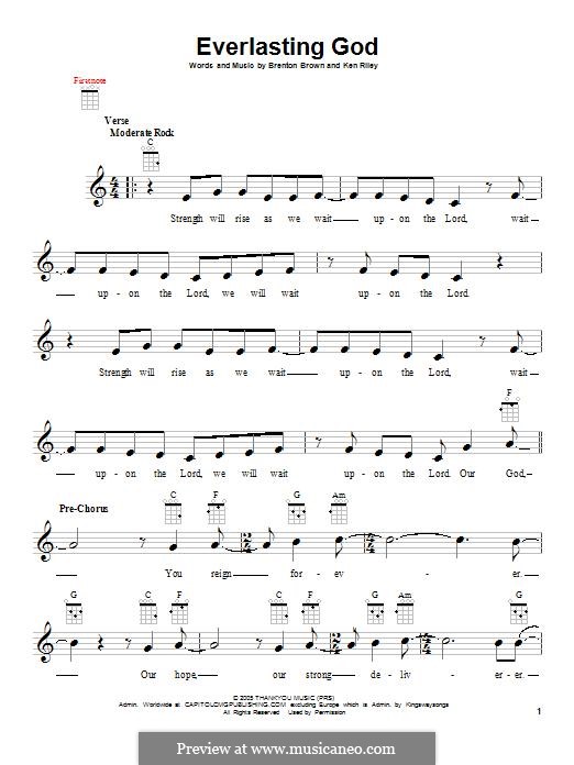Everlasting God: Für Ukulele by Brenton Brown, Ken Riley