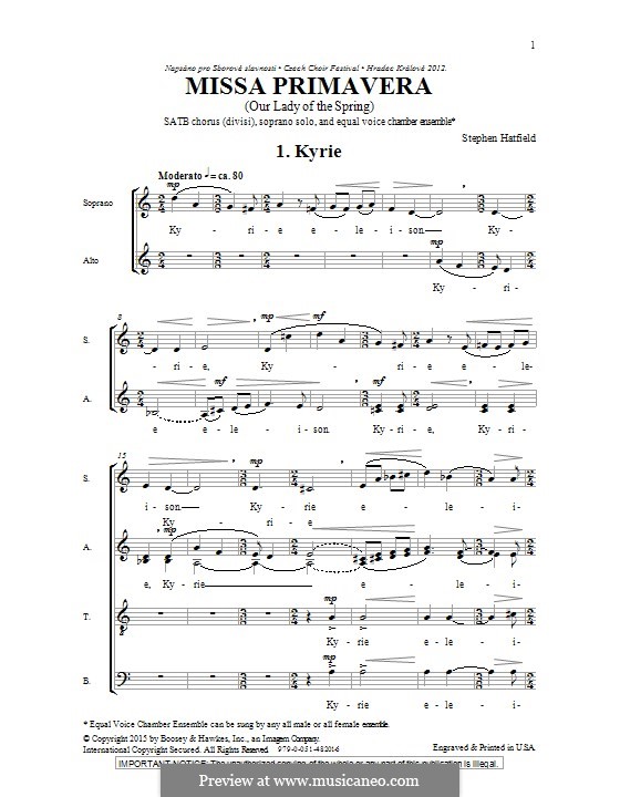 Missa Primavera: Für gemischten Chor by Stephen Hatfield