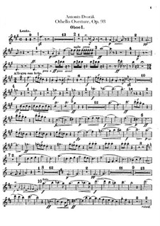 Othello, B.174 Op.93: Oboen- und Englischhornstimmen by Antonín Dvořák