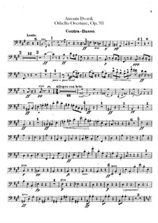 Othello, B.174 Op.93: Kontrabass-Stimme by Antonín Dvořák