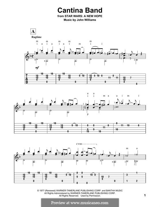 Cantina Band (from Star Wars: A New Hope): Für Gitarre mit Tabulatur by John Williams