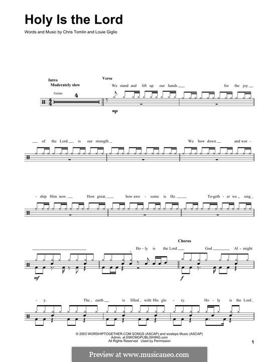 Holy is the Lord: Drum set by Chris Tomlin, Louie Giglio