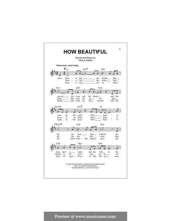 How Beautiful: Melodische Linie by Twila Paris