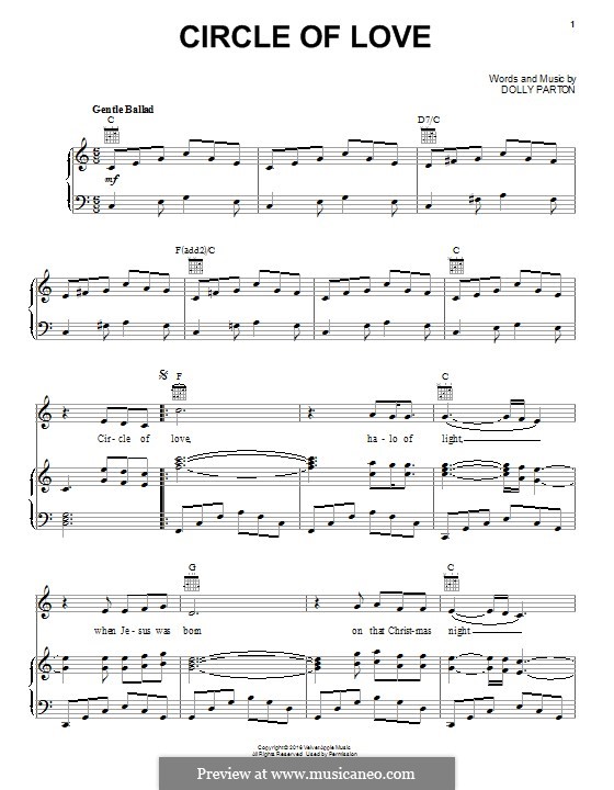 Circle of Love: Für Stimme und Klavier (oder Gitarre) by Dolly Parton