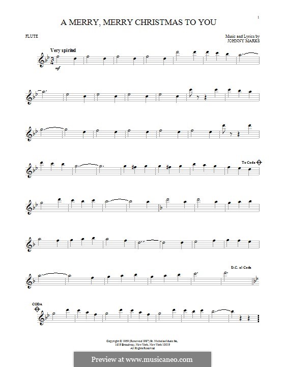 A Merry, Merry Christmas to You: Für Flöte by Johnny Marks