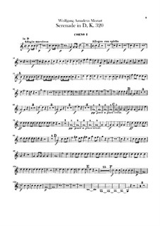 Serenade für Orchester Nr.9 in D-Dur 'Posthorn', K.320: Hörnerstimmen by Wolfgang Amadeus Mozart