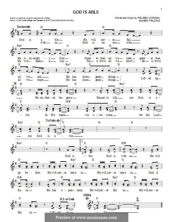 God Is Able (Hillsong UNITED) von B. Fielding, R. auf MusicaNeo