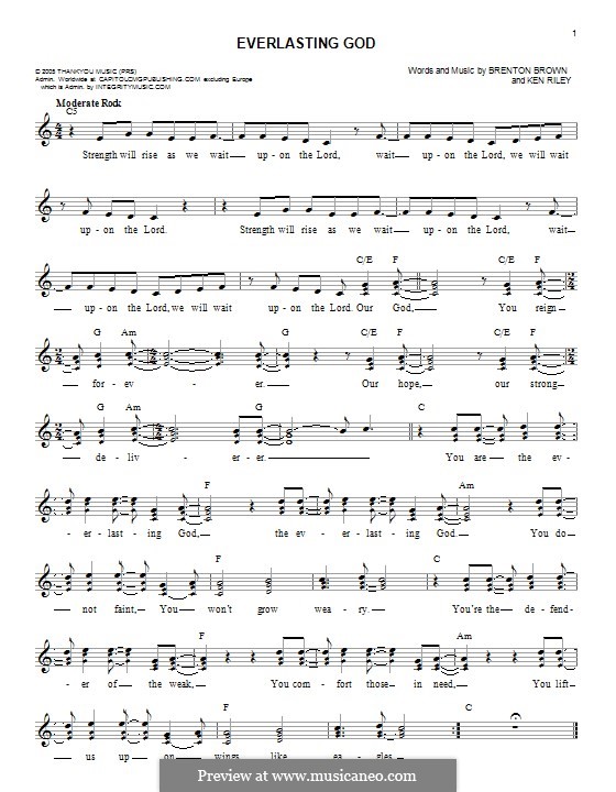 Everlasting God: Melodische Linie by Brenton Brown, Ken Riley
