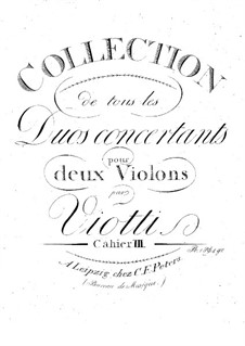 Konzert-Duos für zwei Violine, Op.5: Stimmen by Giovanni Battista Viotti