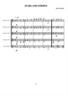 Stars and Stripes Forever : For clarinets quintet by John Philip Sousa