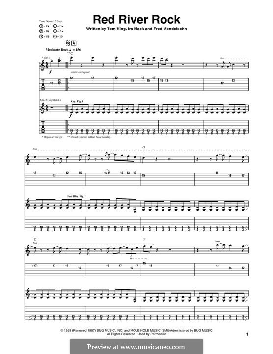 Red River Rock (Johnny & The Hurricanes): Für Gitarre mit Tabulatur by Ira Mack, Tom King, Fred Mendelsohn