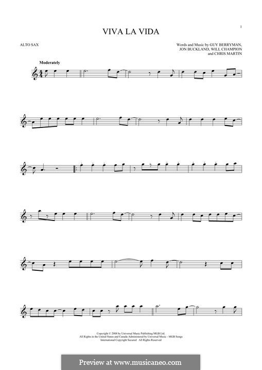 Instrumental version: Für Altsaxophon by Chris Martin, Guy Berryman, Jonny Buckland, Will Champion