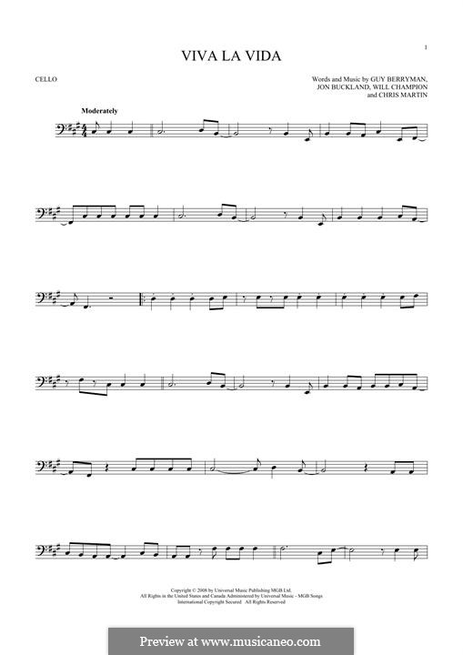 Instrumental version: Für Cello by Chris Martin, Guy Berryman, Jonny Buckland, Will Champion