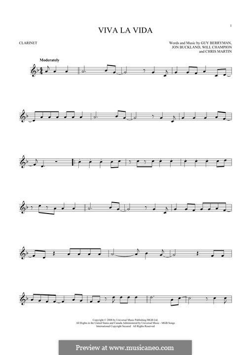 Instrumental version: Für Klarinette by Chris Martin, Guy Berryman, Jonny Buckland, Will Champion