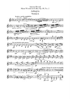 Aus dem Böhmerwald, B.133 Op.68: Nr.5 Waldesruhe, für Orchester – Violinstimmen by Antonín Dvořák