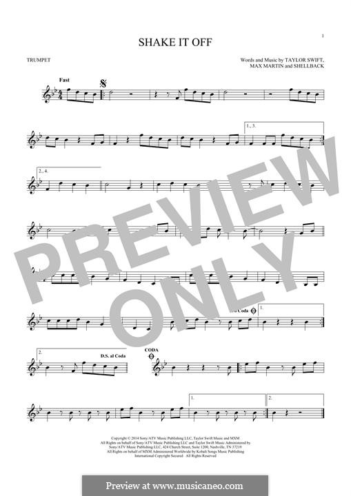 Instrumental version: Für Trompete by Shellback, Max Martin, Taylor Swift